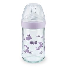NUK Nature Sense Μπιμπερό Λευκό Γυάλινο 240ml