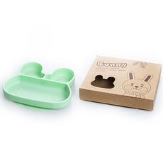 Πιάτο σιλικόνης κουνελάκι με χωρίσματα τυρκουαζ