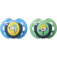 Tommee Tippee Fun Style Ορθοδοντική Πιπίλα Σιλικόνης Σιλικόνης 0-6m Μπλε-Λαχανί 2τμχ