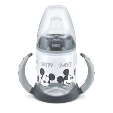 NUK First Choice Μπιμπερό Εκπαίδευσης Disney Mickey 150 Ml Με Στόμιο Σιλικόνης & 2 Λαβές Γκρι