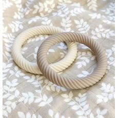 A little lovely company Δαχτύλιος οδοντοφυίας Classic Mushroom Cream Σετ 2 τμχ