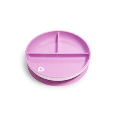 Munchkin Αντιολισθητικό Πιάτο Με Χωρίσματα μοβ