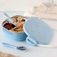 Δοχείο Φαγητού με Ανοξείδωτο ταψάκι Μπλε 450ml