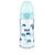 NUK First Choice Plus Μπιμπερό Γυάλινο Σιλικόνης 240ml  Μπλε Με Δείκτη Ελέγχου Θερμοκρασίας