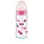 NUK First Choice Plus Μπιμπερό Γυάλινο Σιλικόνης 240ml  Ροζ Με Δείκτη Ελέγχου Θερμοκρασίας