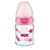 NUK First Choice Plus Μπιμπερό Γυάλινο Σιλικόνης 120ml Ροζ  Με Δείκτη Ελέγχου Θερμοκρασίας
