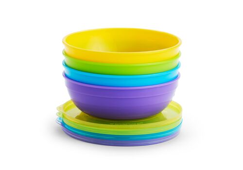 Munchkin Μπολ Μεταφοράς 4τμχ & Κουταλάκια Σιλικόνης 2τμχ Love A Bowls