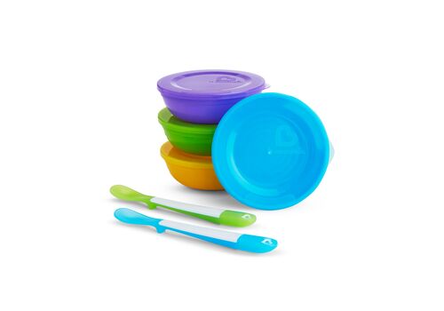 Munchkin Μπολ Μεταφοράς 4τμχ & Κουταλάκια Σιλικόνης 2τμχ Love A Bowls