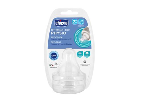 Chicco Θηλή Σιλικόνης 2m+  - Μέτρια Ροή (2τμχ)
