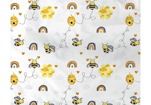 ΣΕΝΤΟΝΑΚΙ ΛΙΚΝΟΥ BEBE HONEY BEE 545 80X110 WHITE-YELLOW 100% COTTON