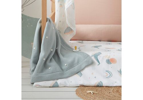 Κουβέρτα Πλεκτή με Fleece Coralina Μέντα | 80x110εκ. Κουβέρτα Πλεκτή με Fleece Coralina Μέντα | 80x110εκ.
