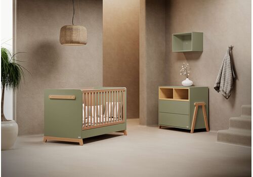 Casababy Palmer Olive βρεφικό σετ δωματίου κρεβάτι και σιφονιέρα