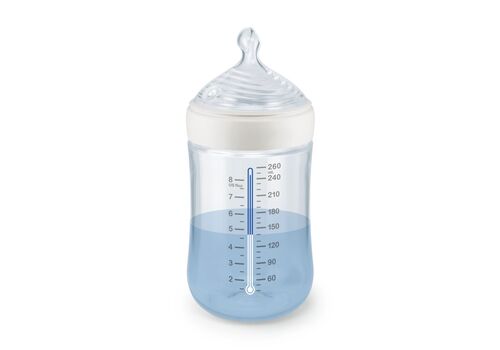 NUK Nature Sense Μπιμπερό πλαστικό 260ml Temperature Control σχ γκρι