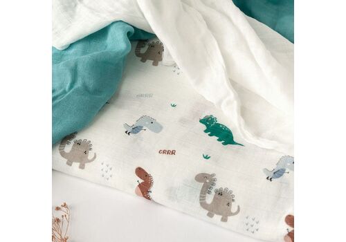 Βρεφική Πάνα Μουσελίνα Bamboo Dinos | Σετ 3τμχ.