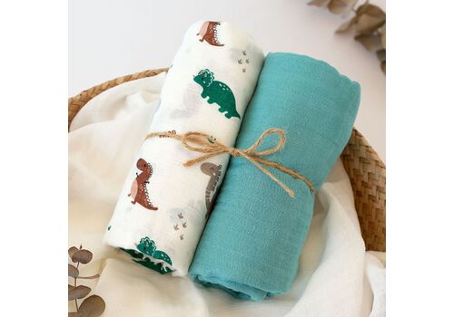 Πάνα Μουσελίνα Bamboo 120*120cm  Dinos | Σετ 2τμχ.