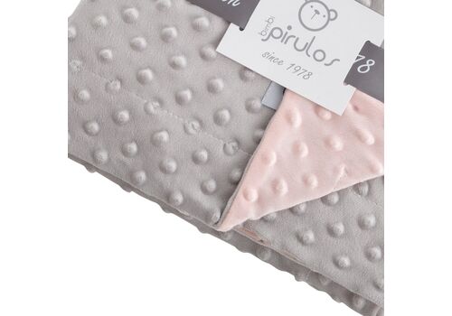 Κουβέρτα Microfibre Dots Γκρι Ροζ | 80x110cm.