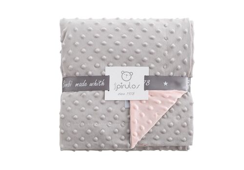Κουβέρτα Microfibre Dots Γκρι Ροζ | 80x110cm.