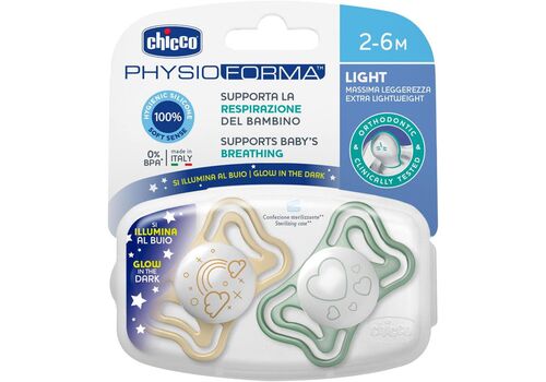 Chicco Πιπίλα PhysioForma Light ΓΙΑ ΤΗ ΝΥΧΤΑ 2-6Μ (2τμχ)