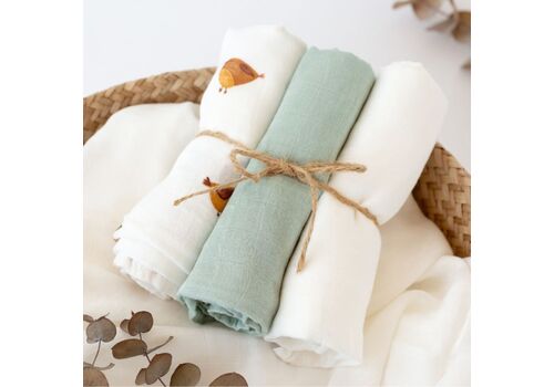 Σετ Πάνες Αγκαλιάς  Bamboo Birds 70x70cm. 3τμχ Σετ Πάνες Αγκαλιάς  Bamboo Birds 70x70cm. 3τμχ