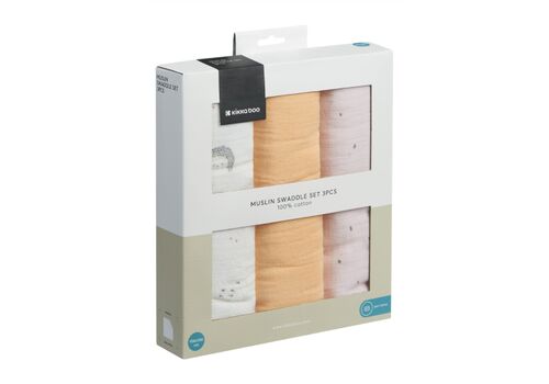 Σετ 3 μουσελίνες μεγάλες από βαμβάκι 100x100 cm Hedge-hugs