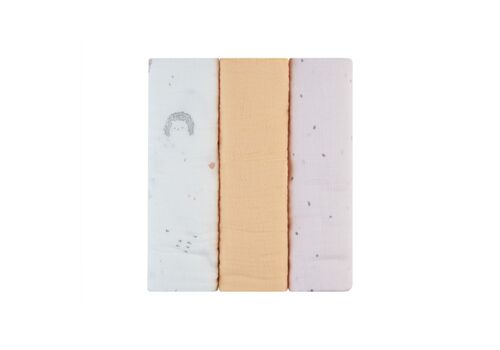 Σετ 3 μουσελίνες μεγάλες από βαμβάκι 100x100 cm Hedge-hugs