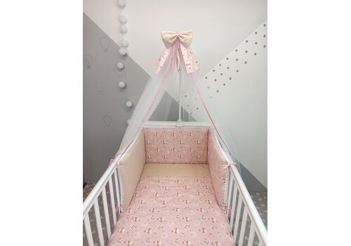 Baby Star  ΣΕΤ ΚΡΕΒΑΤΙΟΥ ΕΜΠΡΙΜΕ 3ΤΜΧ GIRAFE ΡΟΖ ΦΟΝΤΟ