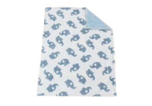 Κουβέρτα Sherpa Jacquard bebe 460 gsm Elephant 08 75X100 Sky Blue