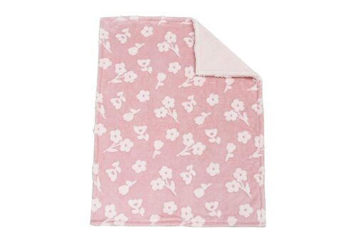 Κουβέρτα Sherpa Jacquard bebe 460 gsm Flower 09 75X100 Coral