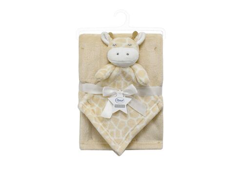 Νάνι-Πανάκι Παρηγοριάς bebe σετ 2 τεμ. Giraffe 05 33X33 & Κουβέρτα Coral Fleece 75X100 cm