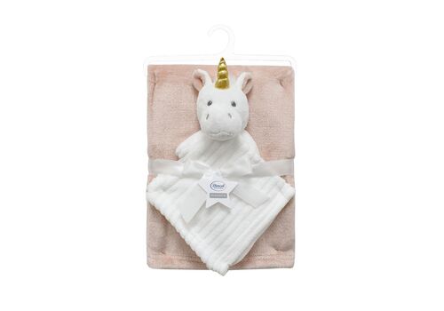 Νάνι-Πανάκι Παρηγοριάς bebe σετ 2 τεμ. Unicorn 06 33X33 & Κουβέρτα Coral Fleece 75X100 cm