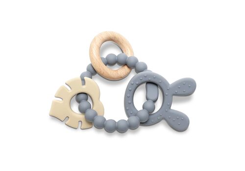 Μασητικο Σιλικονης με Οξια Λαγουδακι Grey