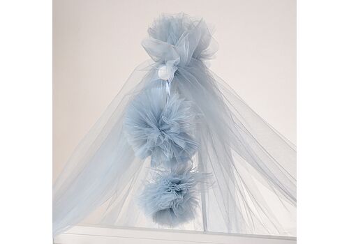 Κουνουπιέρα Κούνιας όλη τούλι Γαλάζιο με βάση ABO