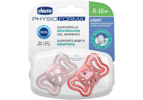 Chicco Πιπίλα Light ΡΟΖ 6-16Μ (2τμχ)