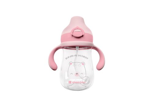 Κύπελλο με εύπλαστο καλαμάκι 300ml Bear with me Pink