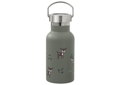 Fresk: Θερμός με διπλό τοίχωμα από ανοξείδωτο ατσάλι και ενσωματωμένο καλαμάκι 350ml - Deer Olive