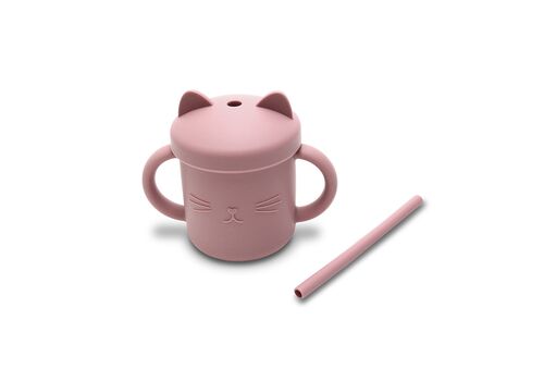 Lorelli – Ποτήρι Σιλικόνης με καλαμάκι pink