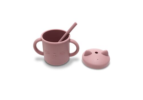 Lorelli – Ποτήρι Σιλικόνης με καλαμάκι pink