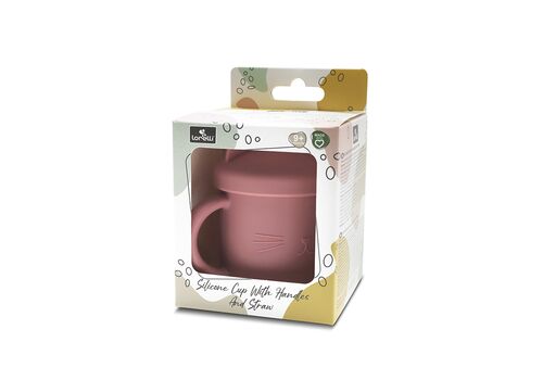 Lorelli – Ποτήρι Σιλικόνης με καλαμάκι pink