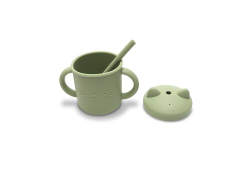 Lorelli – Ποτήρι Σιλικόνης με καλαμάκι green