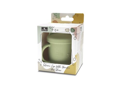 Lorelli – Ποτήρι Σιλικόνης με καλαμάκι green