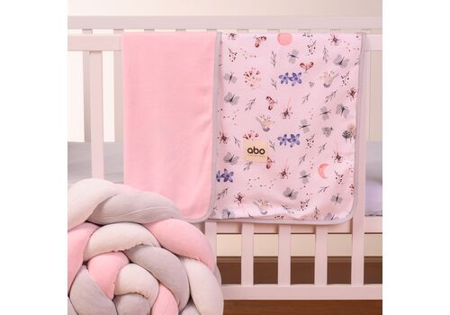 Βρεφική κουβέρτα Βελουτέ αγκαλιάς 90*90 flowers and butterflies ABO