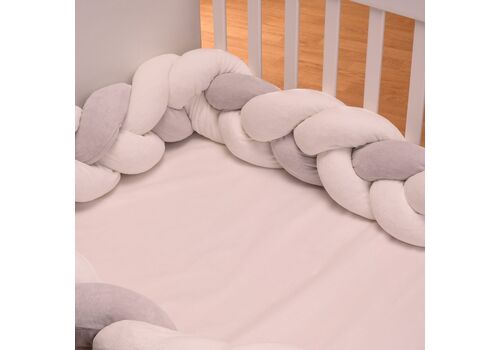 Πάντα Πλεξούδα Βελουτέ Γκρί Λευκό 2.10m ABO