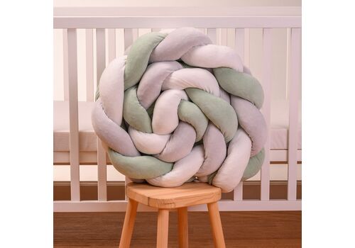 Πάντα Πλεξούδα Βελουτέ Μέντα Λευκό Γκρί 2.10m ABO