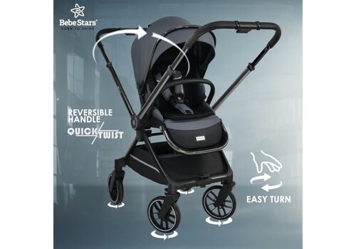 Πολυκαρότσι Mirage 2σε1 Grey 331-188  Bebe Stars