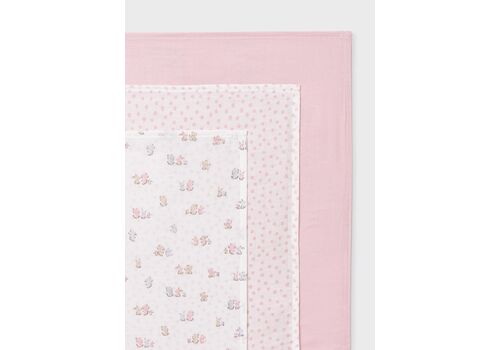 Mayoral Σετ 3 πάνες μουσελίνες 46*46 ροζ