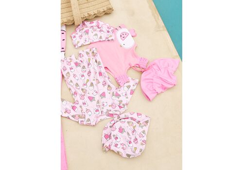 Mayoral Σετ για τη θάλασσα με καπέλο με αντηλιακή προστασία ροζ 1619-078