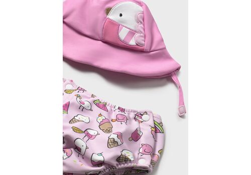 Mayoral Σετ για τη θάλασσα με καπέλο με αντηλιακή προστασία ροζ 1620-078