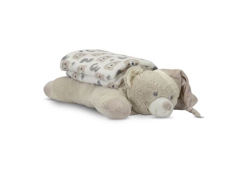 POFFY DUO κουβερτα 90х75см, με μαξιλαρακι ζωακι 45х30см  Beige bear POFFY DUO κουβερτα 90х75см, με μαξιλαρακι ζωακι 45х30см  Beige bear