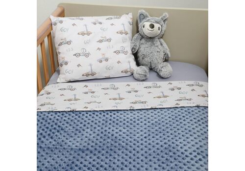 Minky ΝEW Κουβέρτα Λίκνου Διπλής Όψης 75×95 Des.421 Oliver Baby