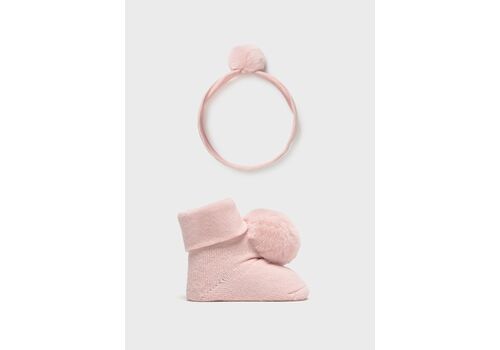 Mayoral Σετ καλτσάκια και κορδέλα ροζ 9922-054